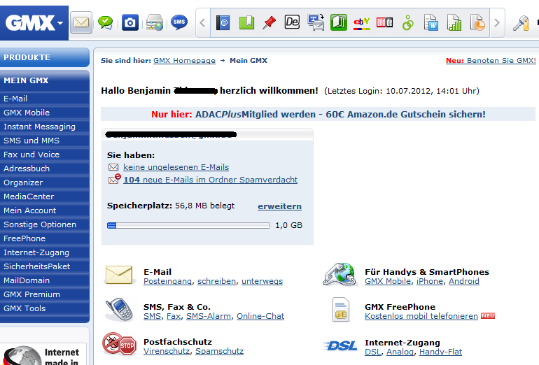 gmx mail login handy