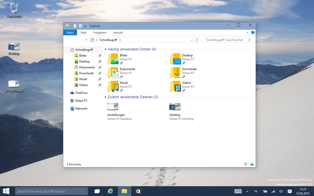 Screenshot Explorer Windows Version 10