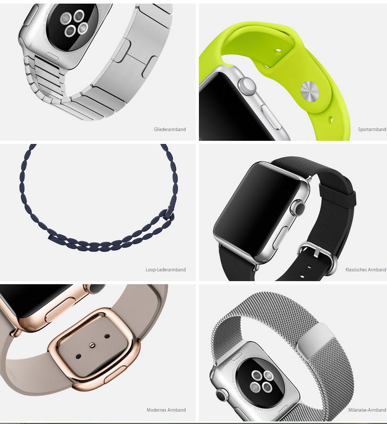 Apple Watch Design Armbänder Materialien