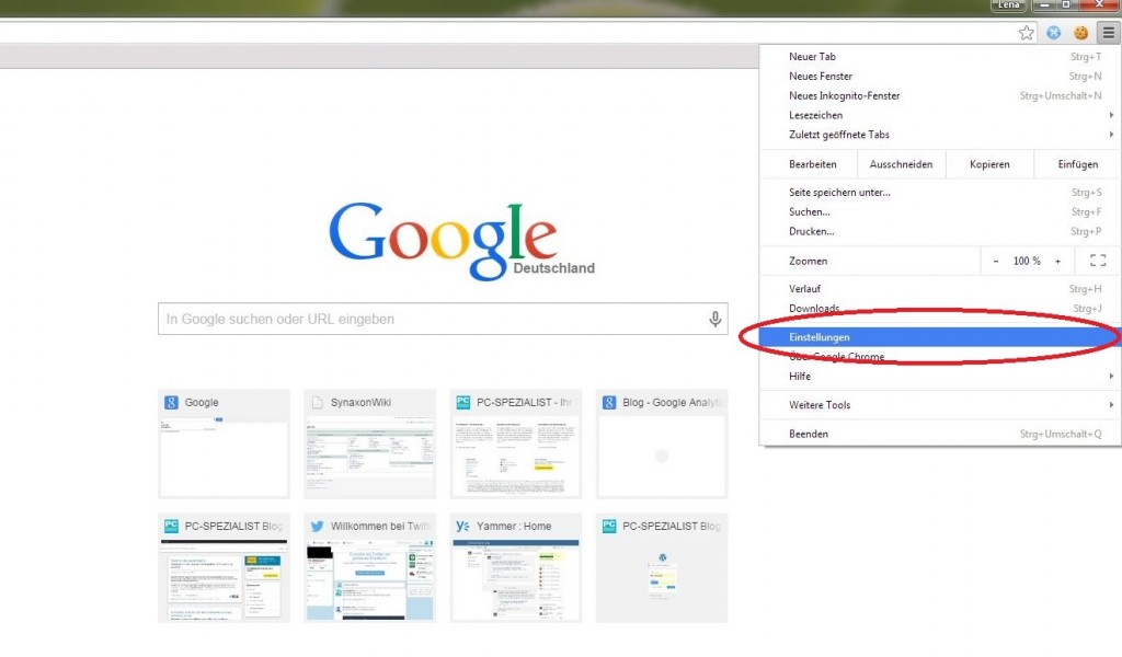 Google Chrome Browser Screenshot