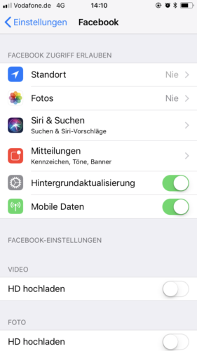 iPhone App Berechtigung