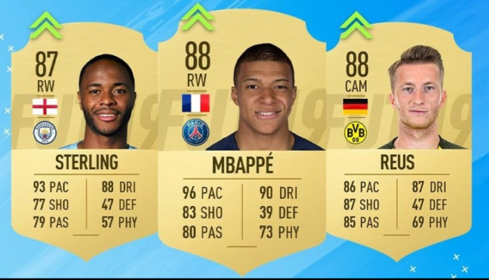 Drei Karten mit aufgewerteten Spieler bei Fifa 19. Foto: Screenshot tonight.de © EA Sports