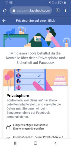 Der Screenshot zeigt die Privatssphäre-Einstellungen bei Facebook, wo ihr Teile aus der Chronik löschen könnt. Bild: PC-SPEZIALIST