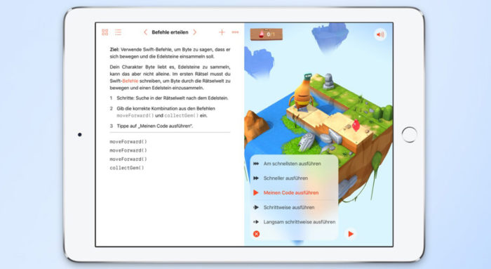 Zu sehen ist ein Screenshot von Apples Swift Playground. Bild: Apple