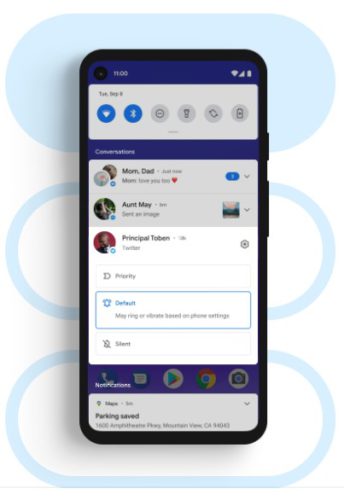 Messenger Bubbles bei Android R. © Google