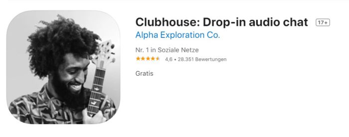 Clubhouse-App: Screenshot des App Stores