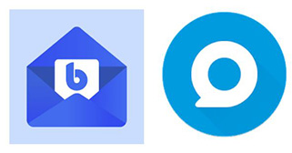 E-Mail-Apps: Screenshots der Logos der Apps Blue Mail und Nine. Bild: Screenshots aus Google Play Store/Montage: PC-SPEZIALIST