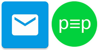 E-Mail-Apps: Screenshots der Logos der Apps FairEMail und pEp. Bild: Screenshots aus Google Play Store/Montage: PC-SPEZIALIST