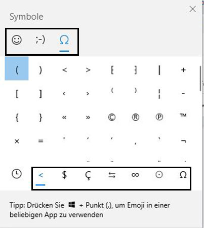 Windows-Zeichentabelle