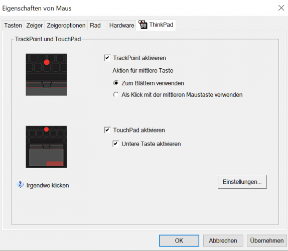 Touchpad aktivieren und deaktivieren in Windows 10