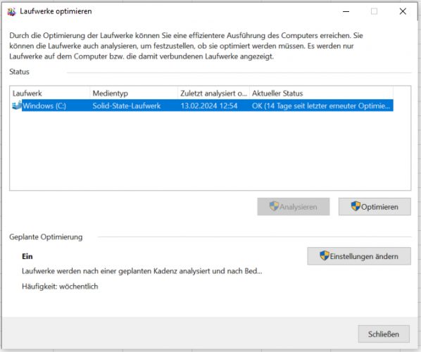 Laufwerke optimieren