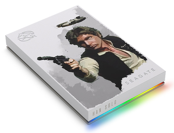 Festplatte von Seagate, mit dem Star-Wars-Star Han Solo. Bild: © Seagate
