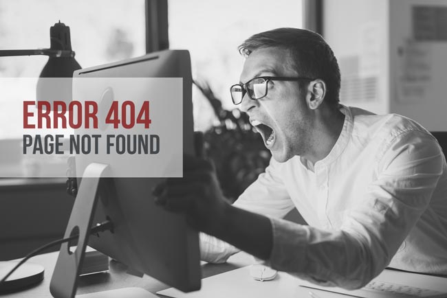Error 404: EIn Mann am PC ärgert sich über den Fehler 404. Bild: stock.adobe.com/StockPhotoPro (https://stock.adobe.com/de/images/error-404-page-not-found-message-on-the-computer/471973610?asset_id=471973610)