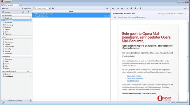 Outlook-Alternative - e-Mail Postfach - E-Mail-Programm kostenlos - bestes E-Mail-Programm, - kostenlose E-Mail-Programme. Foto: Screenshot