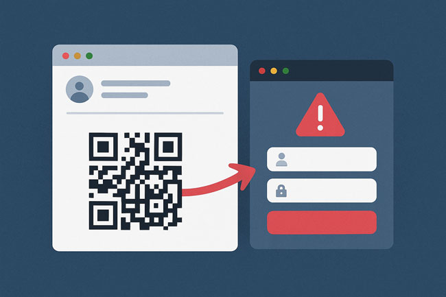 Quishing | QR-Code-Phishing. Bild: ChatGPT (Bild generiert mit KI)
