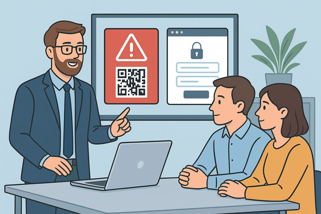Quishing | QR-Code-Phishing. Bild: ChatGPT (Bild generiert mit KI)