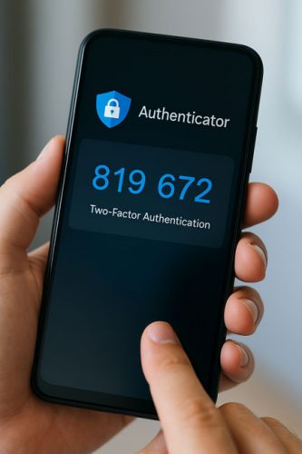 Smartphone | Authenticator-App | zweiter Faktor. Bild: ChatGPT (Bild erstellt mit KI)