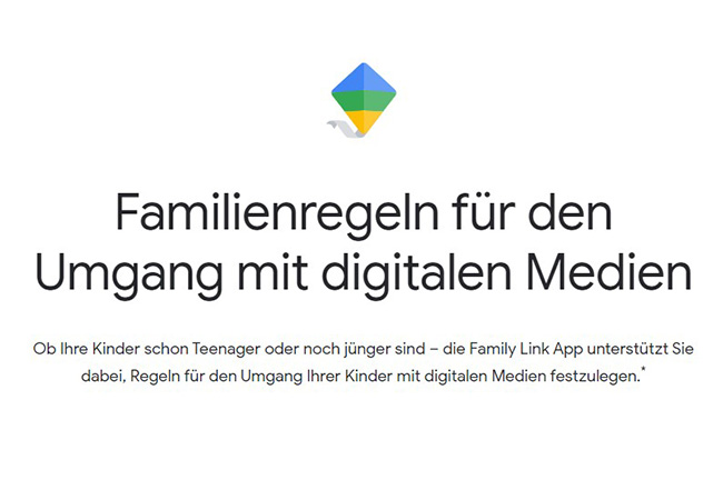 Der Screenshot zeigt den Werbespruch der Family-Link-App, die in Kombination mit dem Google-Konto für Kinder funktioniert. Bild: Screenshot Google