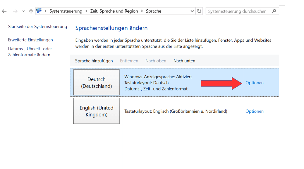 Windows 10 Spracheinstellungen ändern